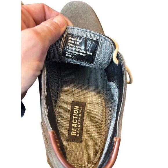 Reaction Kenneth Cole Suede Chukka Desert Boots For Men Size 8 Gray Lace-Up - Picture 7 of 9